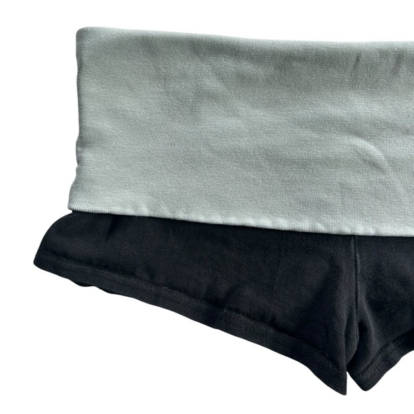 Y2K Low Rise Micro Fold Over Micro Shorts Rhinestone Size M I Love Vegas - Picture 6 of 9